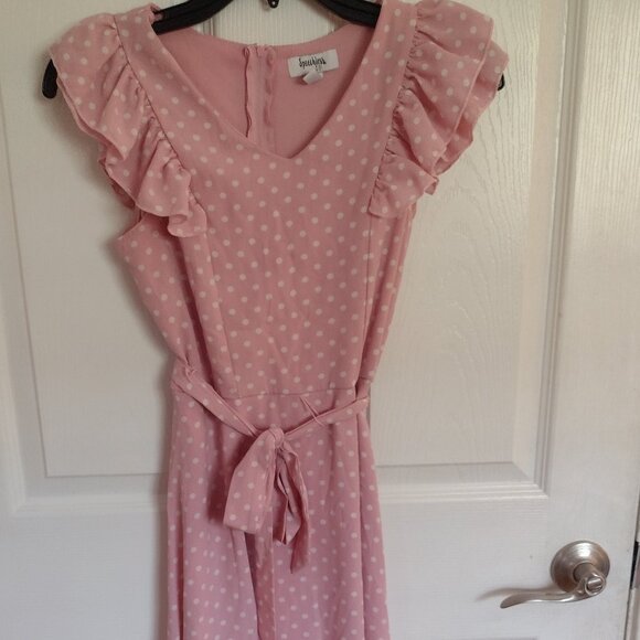 Kids Pink Polka Dot Dress - Picture 1 of 5